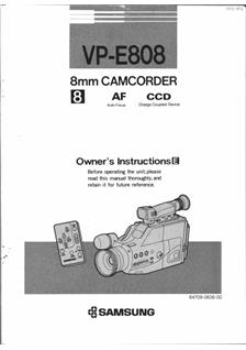 Samsung VP E 808 AF manual. Camera Instructions.